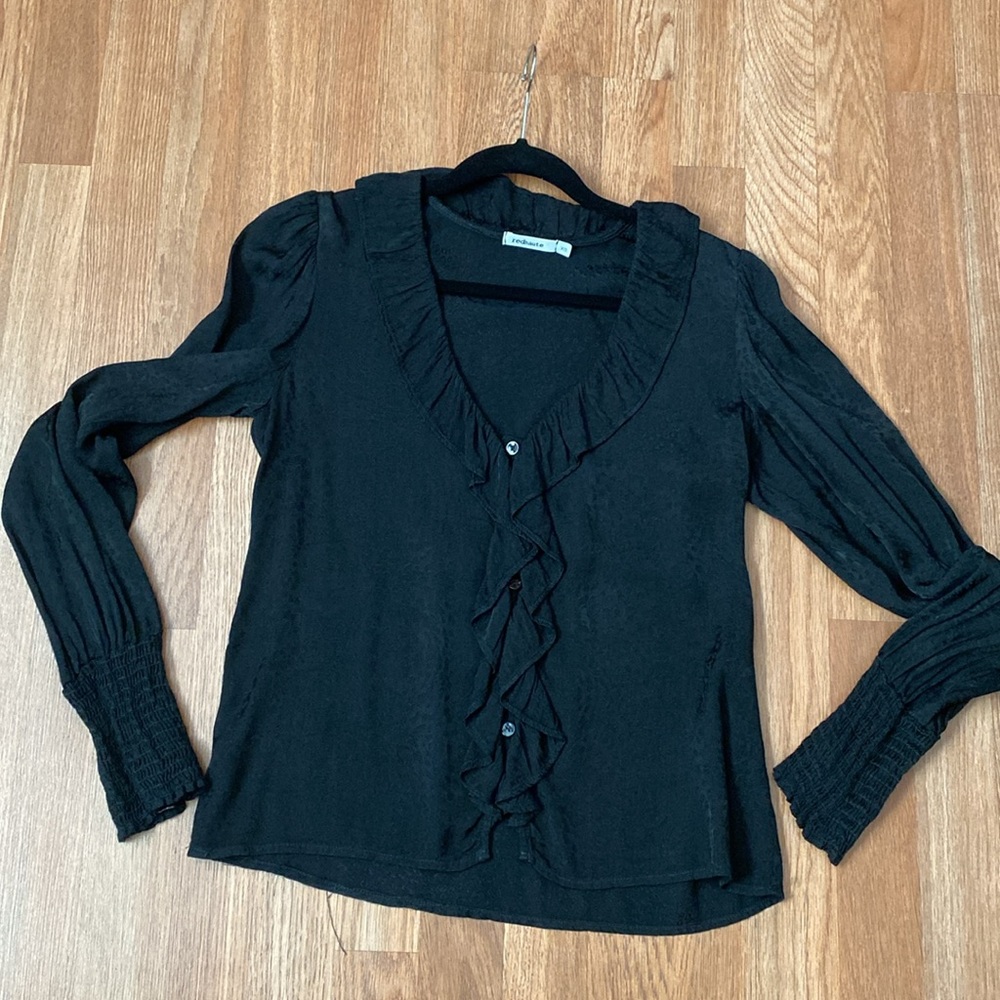Black Button-Down, Blouse - image 3